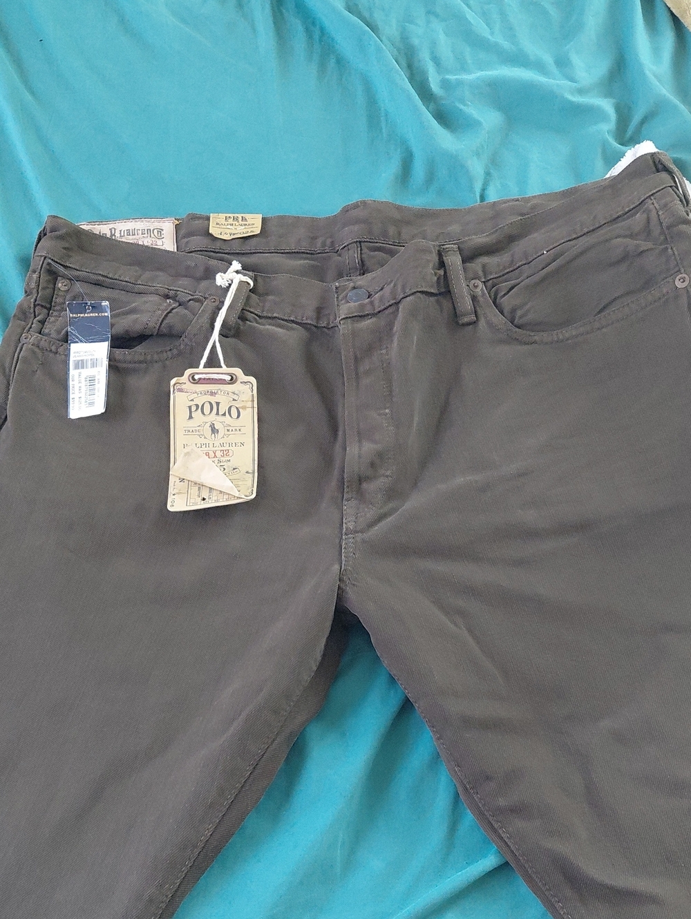 Polo by Ralph Lauren Men’s Olive Brown Slim Straight Jeans